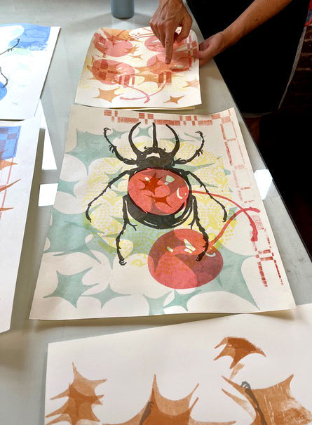 Image of finisied screen prints that were created using Natural Screen Printing Ink made using pigments from Natural Earth Paint