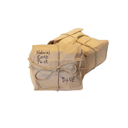 Two paper bags secured with twine containing Natural Earth Paint