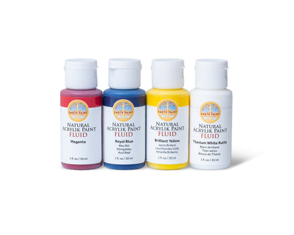 CMY + White Natural Acrylik Paint Set - Fluid or Heavy Body