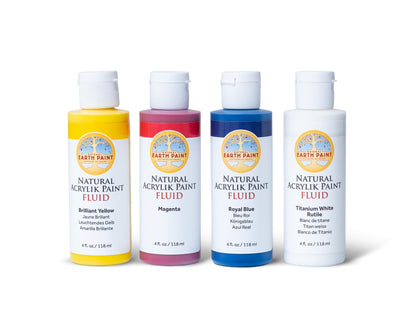 CMY + White Natural Acrylik Paint Set - Fluid or Heavy Body