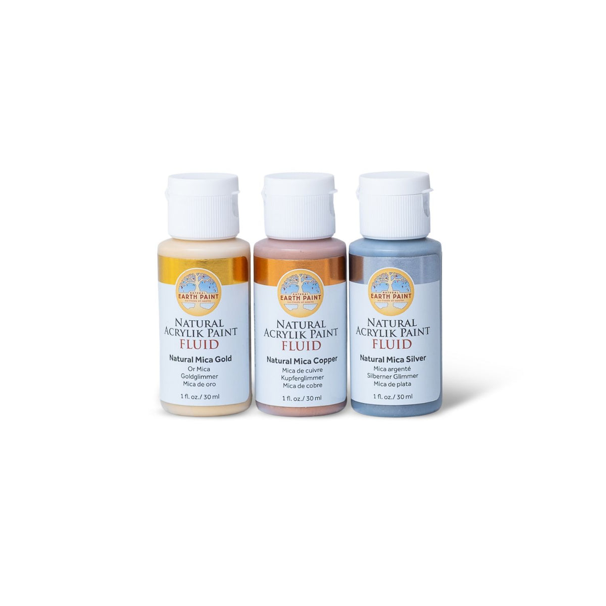 Natural Mica Acrylik Paint Set - Fluid or Heavy Body