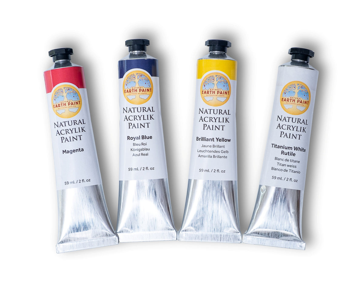 CMY + White Natural Acrylik Paint Set - Fluid or Heavy Body