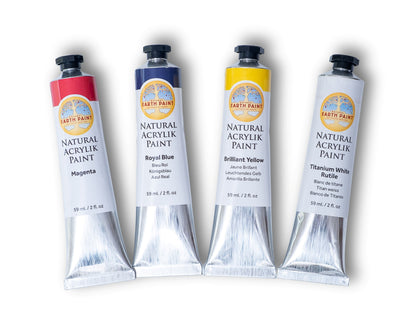 CMY + White Natural Acrylik Paint Set - Fluid or Heavy Body