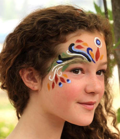 A young girl with painted face