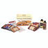 Components of the Complete Eco-friendly Oil Paint Kit including the box, ten color packets, four ounce bottle of walnut oil, four ounce bottle of Eco Solve and instruction sheet