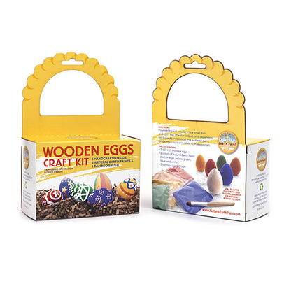 Wooden Egg Craft Kit box, front and back views