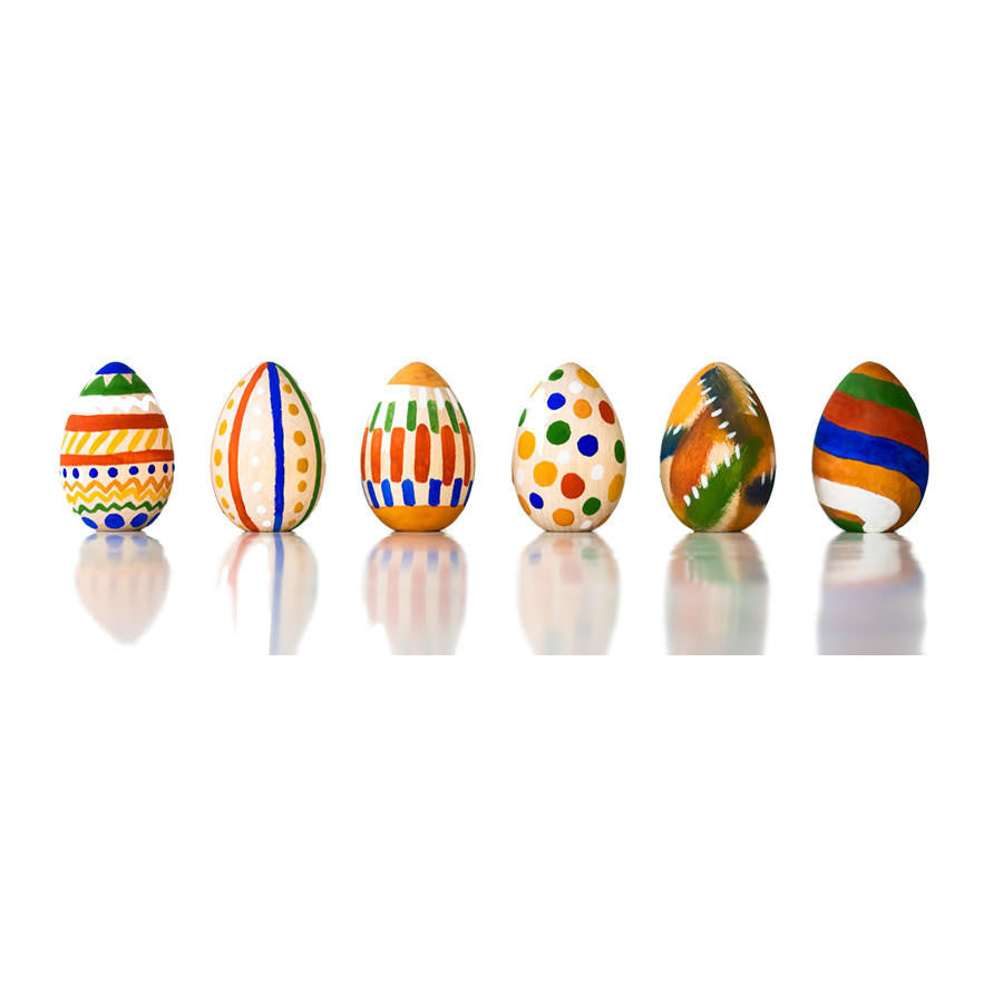 Example of painted wooden eggs